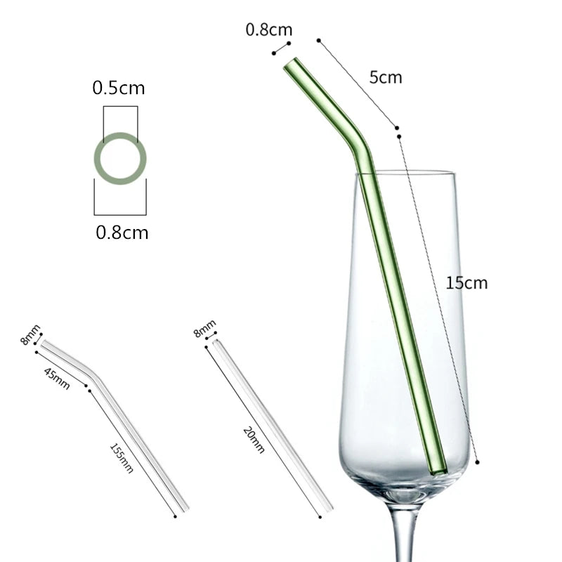 20cm Glass Smoothie Straw