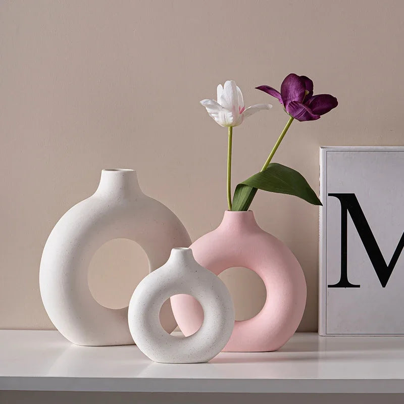 European Pink Ceramic Vase