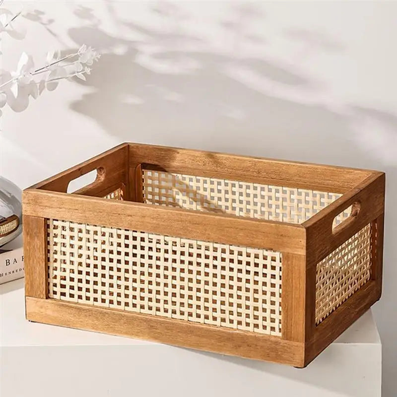 Wood Storage Storage Baskets Bamboo Woven