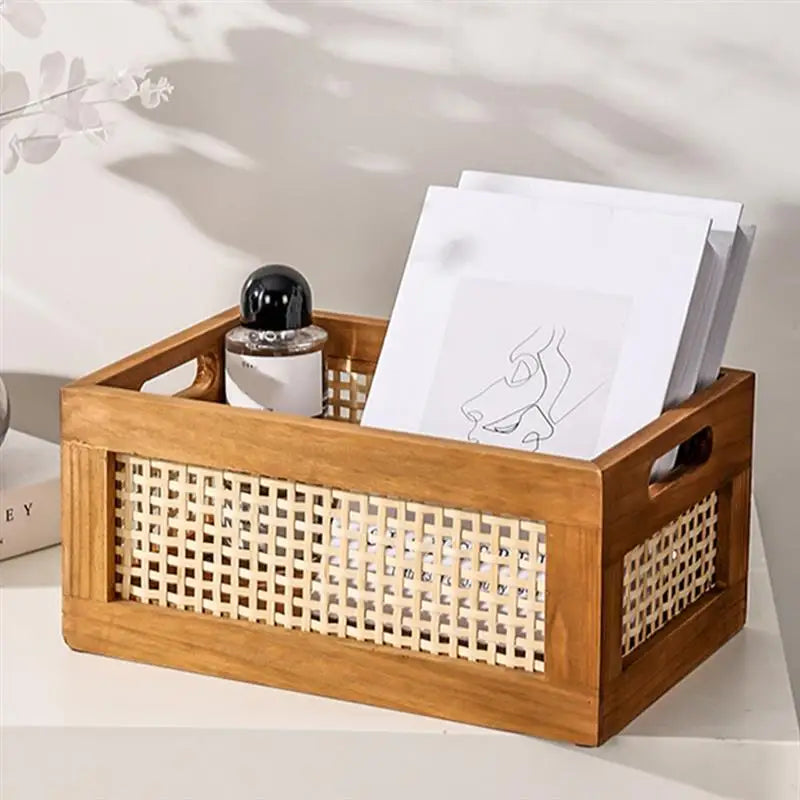 Wood Storage Storage Baskets Bamboo Woven