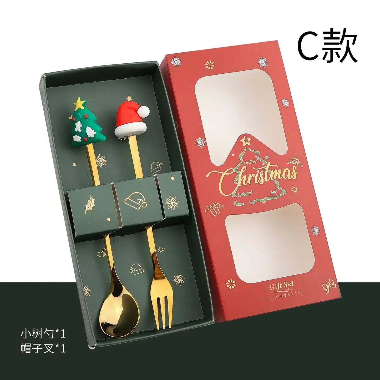 4pcs Christmas  Stainless Coffee Spoon