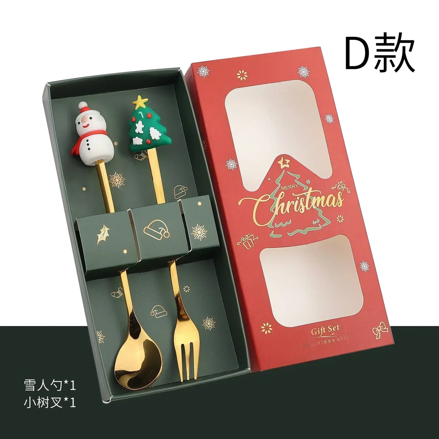 4pcs Christmas  Stainless Coffee Spoon