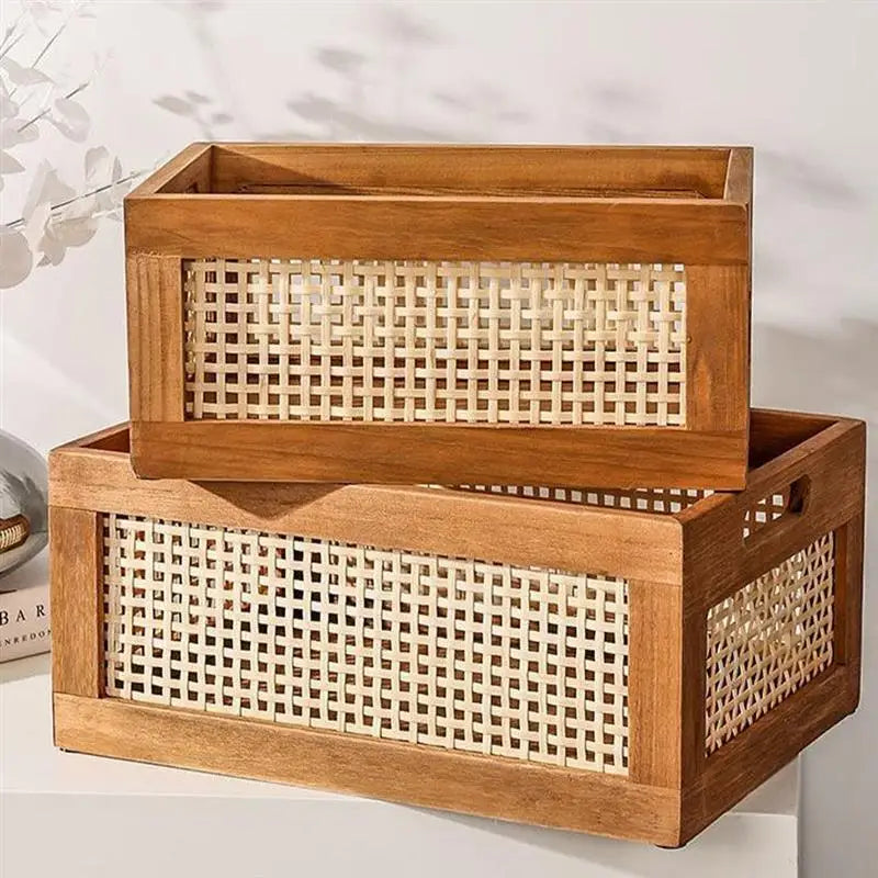 Wood Storage Storage Baskets Bamboo Woven