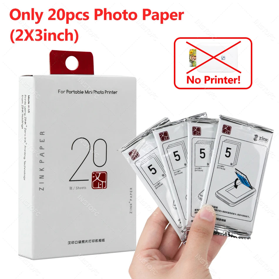 Pocket-Sized Bluetooth 2x3 Sticky-Backed Photo Printer