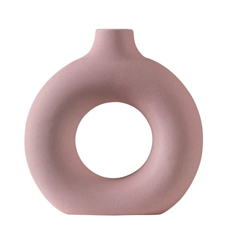 European Pink Ceramic Vase