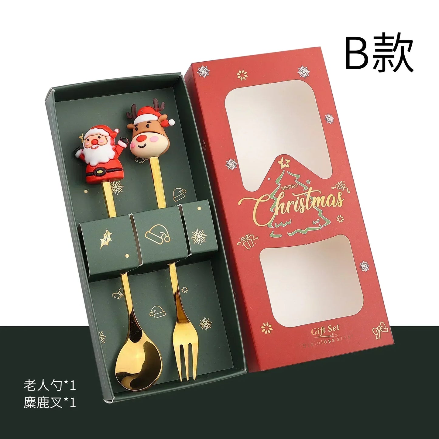 4pcs Christmas  Stainless Coffee Spoon