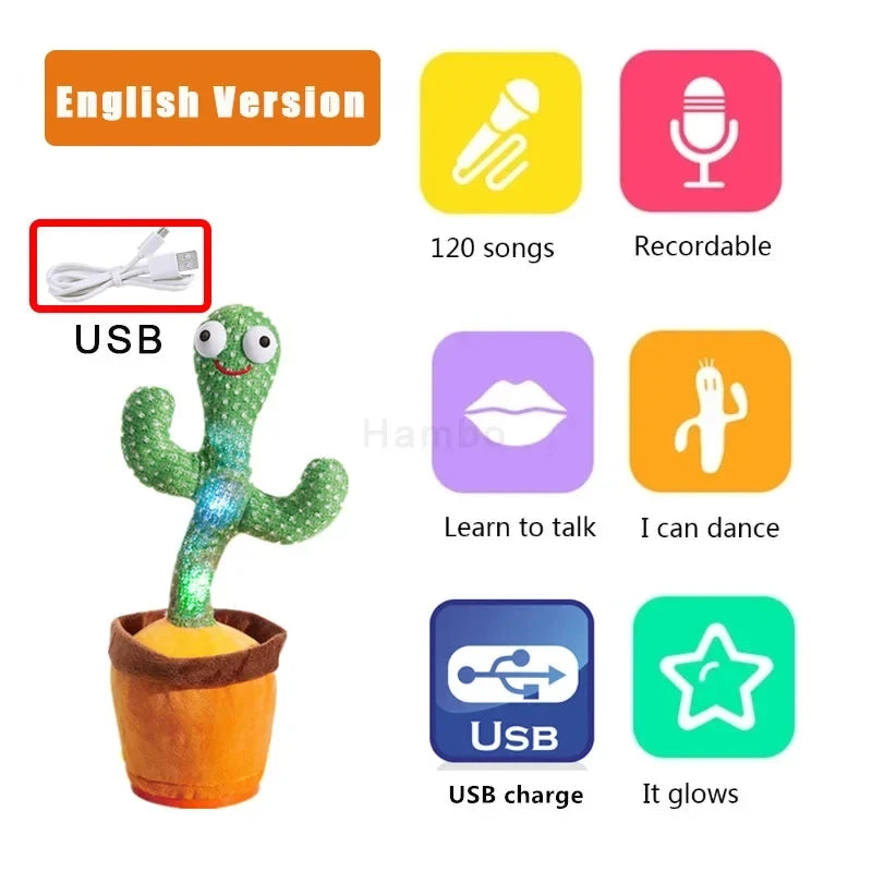 Children Xmas Gifts Dancing Talking Cactus