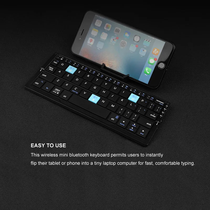 Ultra-Portable Bluetooth Keyboard with Built-in Stand