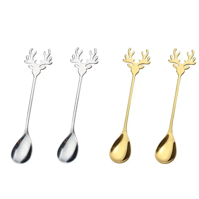 4pcs Christmas  Stainless Coffee Spoon