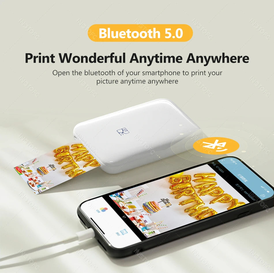 Pocket-Sized Bluetooth 2x3 Sticky-Backed Photo Printer