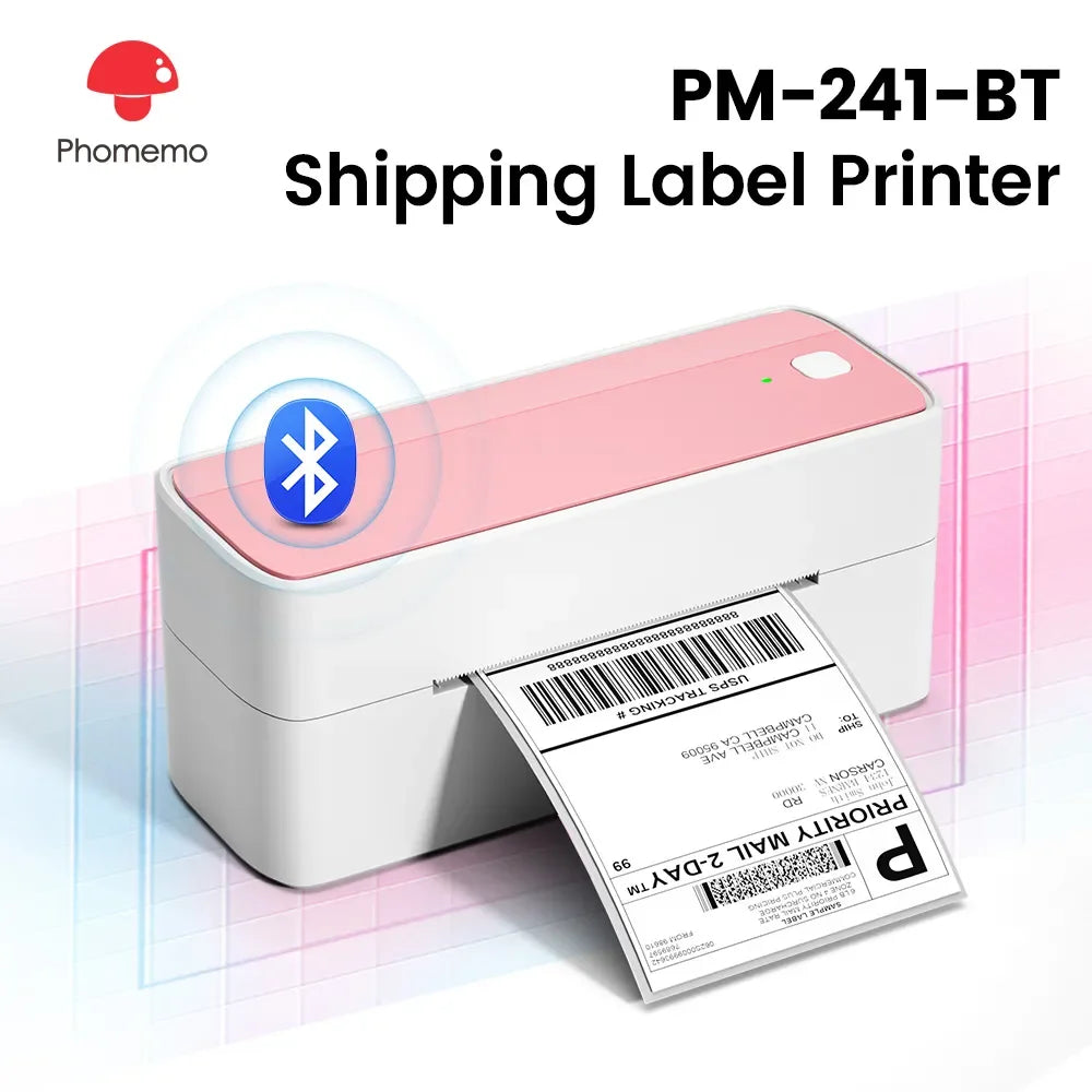 Bluetooth Thermal Label Printer Wireless - Compatible with iPhone Android Mac Window