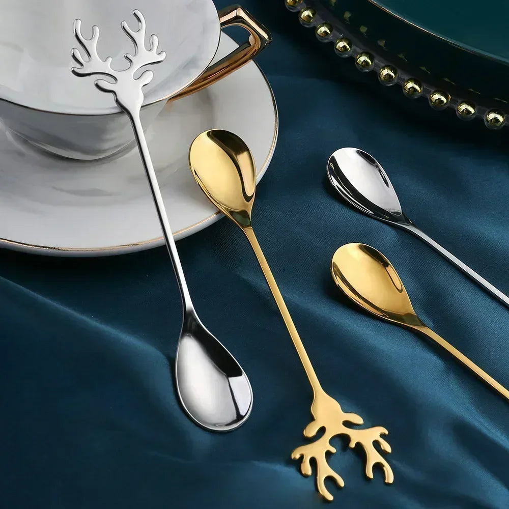 4pcs Christmas  Stainless Coffee Spoon