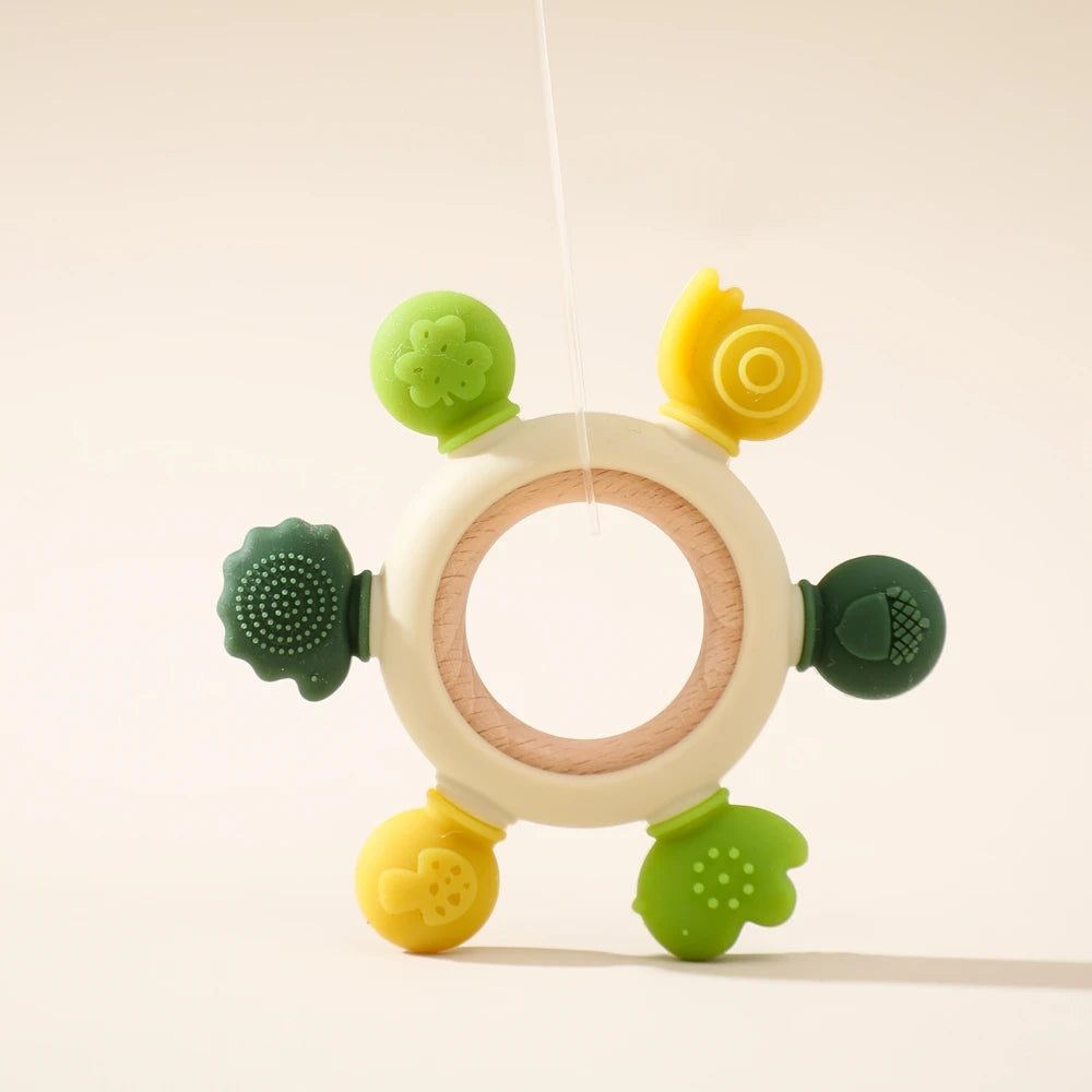 Baby Crochet Rattle Wooden Teether